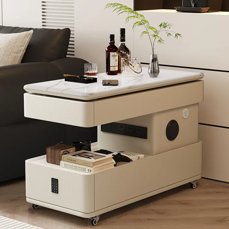 2025新款可升降旋转边几茶几可移动智能沙发边柜客厅家用轻奢窄柜