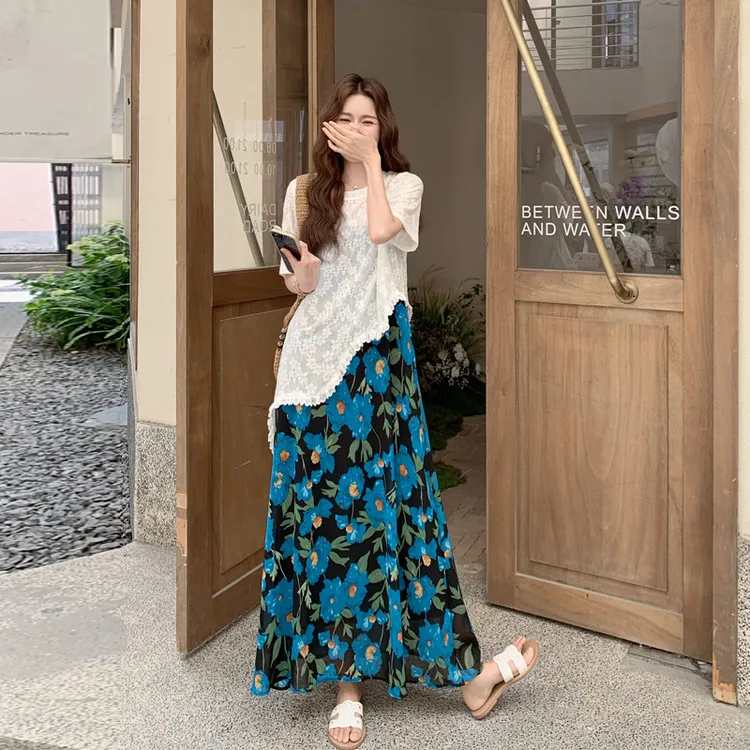 不规则蕾丝罩衫碎花吊带裙2025夏季新款海边度假风法式氛围感套装