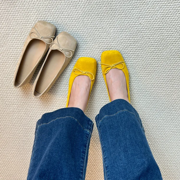 春夏单鞋方头浅口百搭软皮软底不累脚温柔韩版豆豆鞋3334小码女鞋