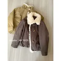 ALatte：牛角派克/  毛毛拼接棉服外套