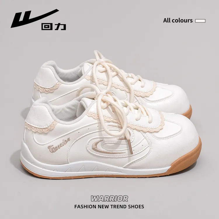 回力德训鞋女2025新款秋季小众复古小白鞋百搭轻便学生保暖休闲鞋