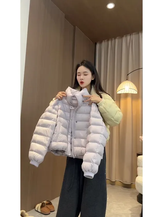 泡芙云朵感排骨棉服女短款立领2025冬季新款超好看温柔高级感外套