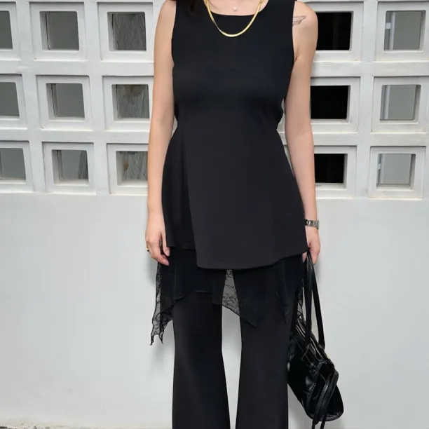 显瘦套装女黑色秋装两件套通勤酷辣chic外穿搭配长裤炸街