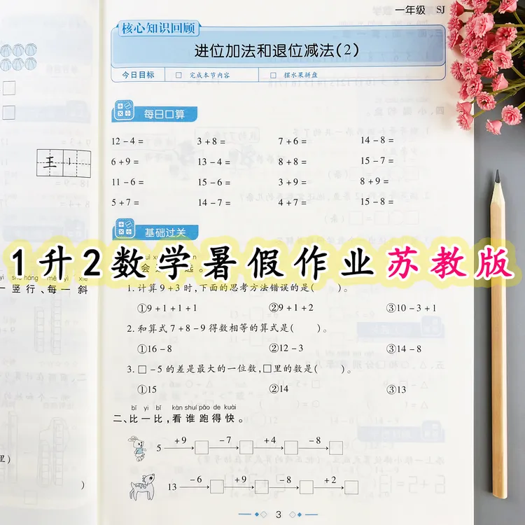苏教版数学暑假作业一升二年级暑假衔接练习苏教版一年级暑假作业