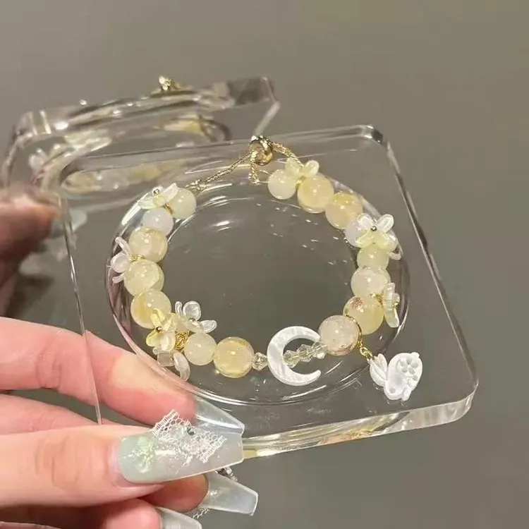 非金属树脂手链 桂兔望月中秋桂花国风串珠手链