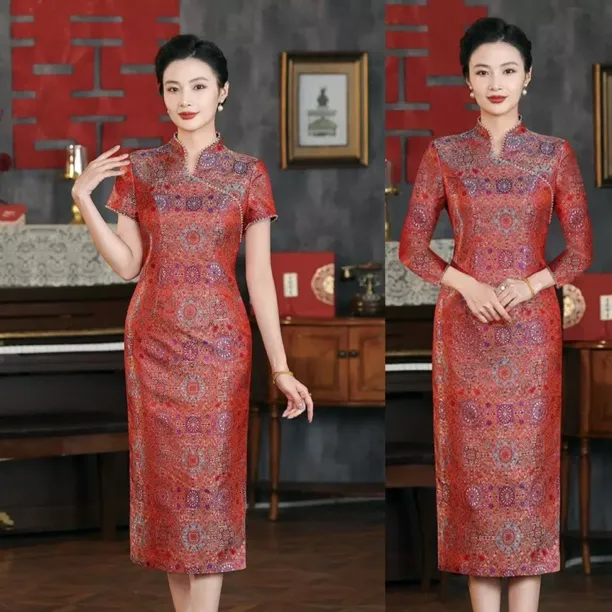 2025新喜婆婆婚宴装平时可穿年轻款改良新中式高端礼服旗袍修身N