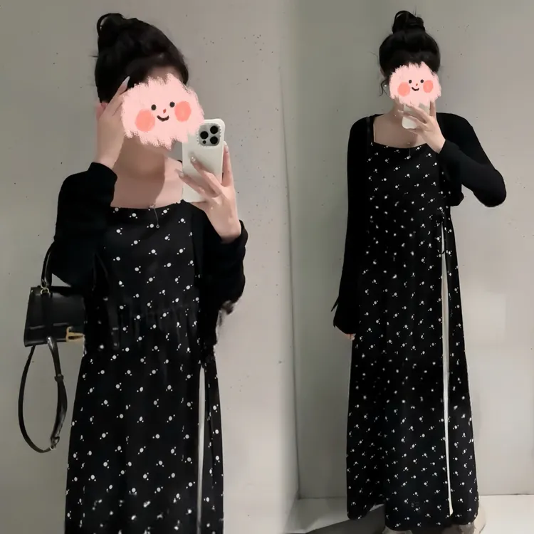 早春新款气质时尚显瘦拼接开衫感连衣裙百搭显瘦外搭披肩防晒百搭