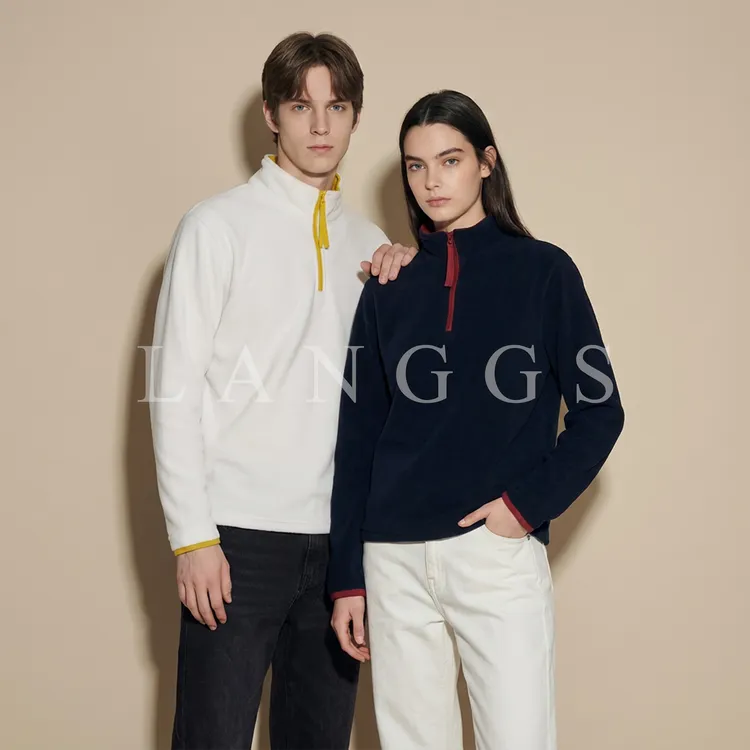 LANGGS&浪叔 『撞色拉链』25冬季立领拉链羊毛醋酸混纺卫衣-FW54134