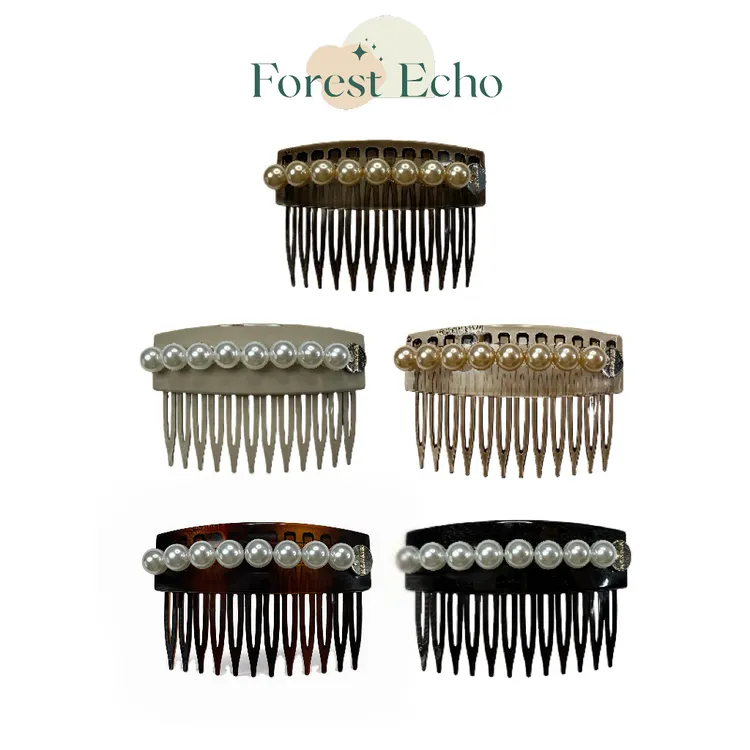 Forest Echo东大门韩系轻奢 倒插梳 质感珍珠 蓬松抓夹发饰发卡01