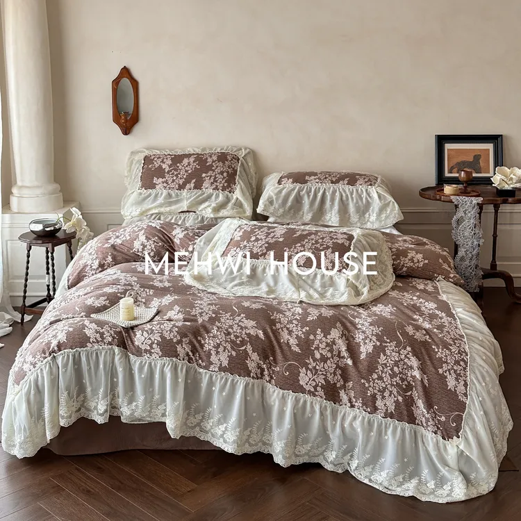 【MEHWI】法式双层雪纺边高档床单被套轻奢床单被套四件套新疆包邮