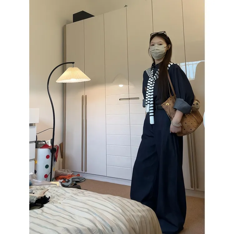 高级感运动服套装女秋季上衣披肩一整套牛仔外套阔腿裤休闲两件套