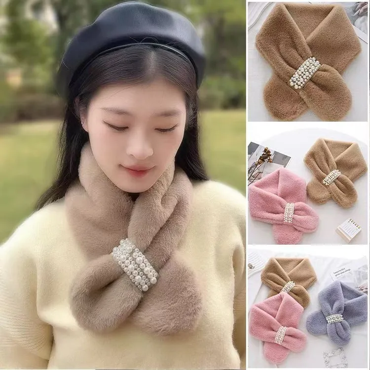 【福利款】秋冬爆款珍珠毛毛仿兔毛绒韩版保暖围脖