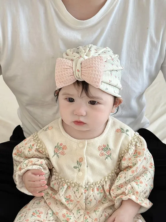 宝宝帽子春秋款印度帽韩版婴幼儿纯棉柔软保暖胎帽新生儿护囟门帽
