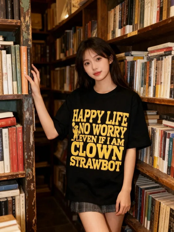 短袖圆领印花INS风字母宽松型T恤韩版美式ins