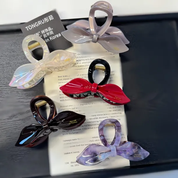 韩国醋酸France加厚蝴蝶结甜美精致气质网红时尚头饰简约法式少女