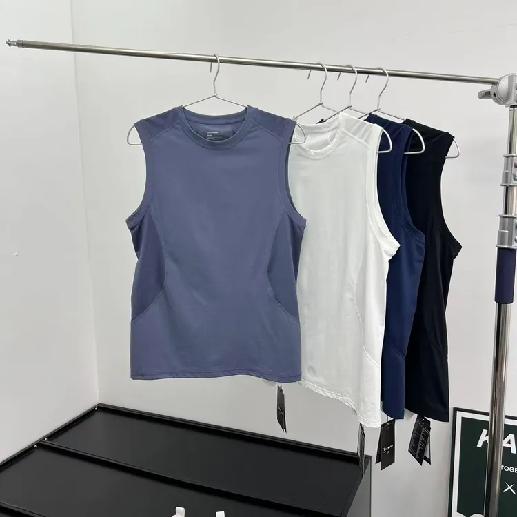 日系网眼孔 速干透气 男士户外运动休闲无袖背心 立体裁剪