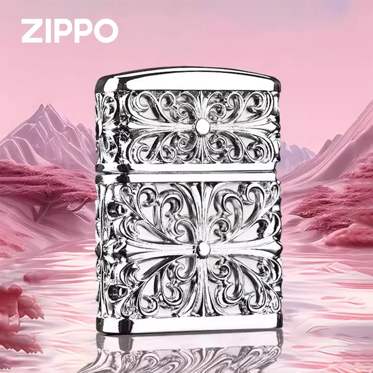 zippo打火机正版官网唐草十字花克罗心之恋 防风男士礼物DYX1H1