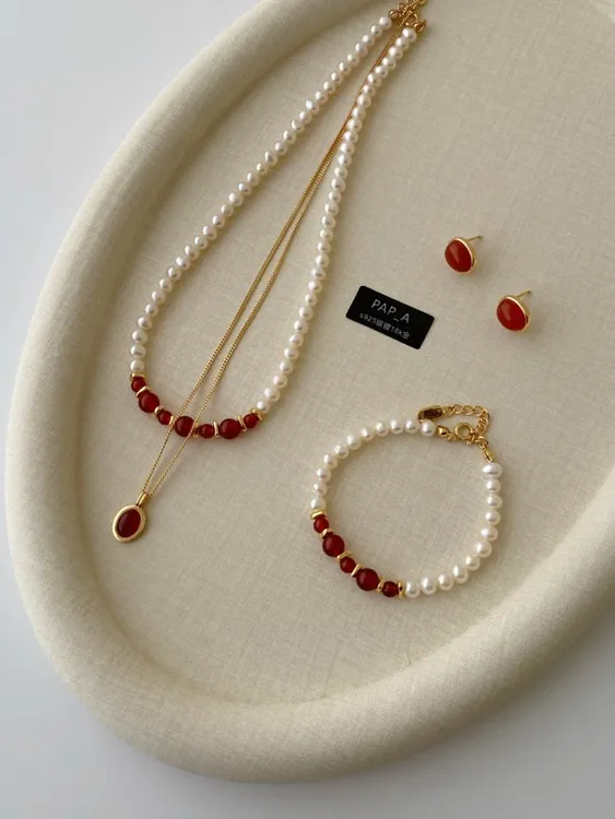 坠链均925银 PAPA·红黛 | 优雅气质4件套