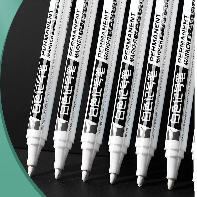 白色记号笔油性不掉色防水不褪色大头笔快递涂码笔粗头大号不可擦