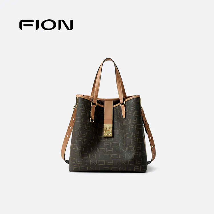 【女神节礼物】菲安妮时尚女士双层水桶经典单肩斜挎包FAAFVNN003