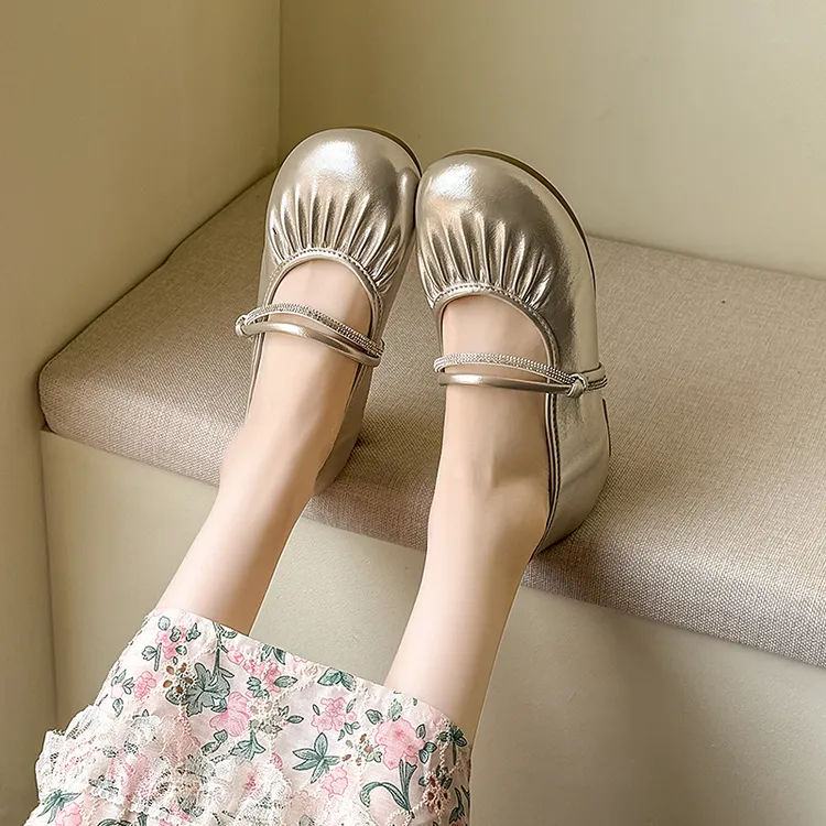 法式内增高玛丽珍鞋女2025新款夏季温柔晚晚单鞋配裙子平底豆豆鞋