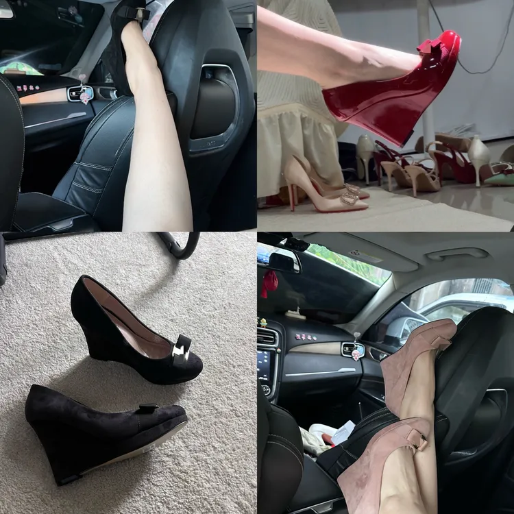 美亿亿·绝美复古琮媛同款定制版圆头蝴蝶结坡跟单鞋