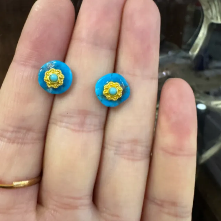 非金属合成锆石耳饰 小美手工耳钉特价款