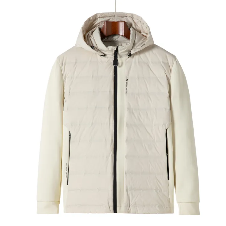 轻薄款拼接纯色85白鸭绒填充羽绒服