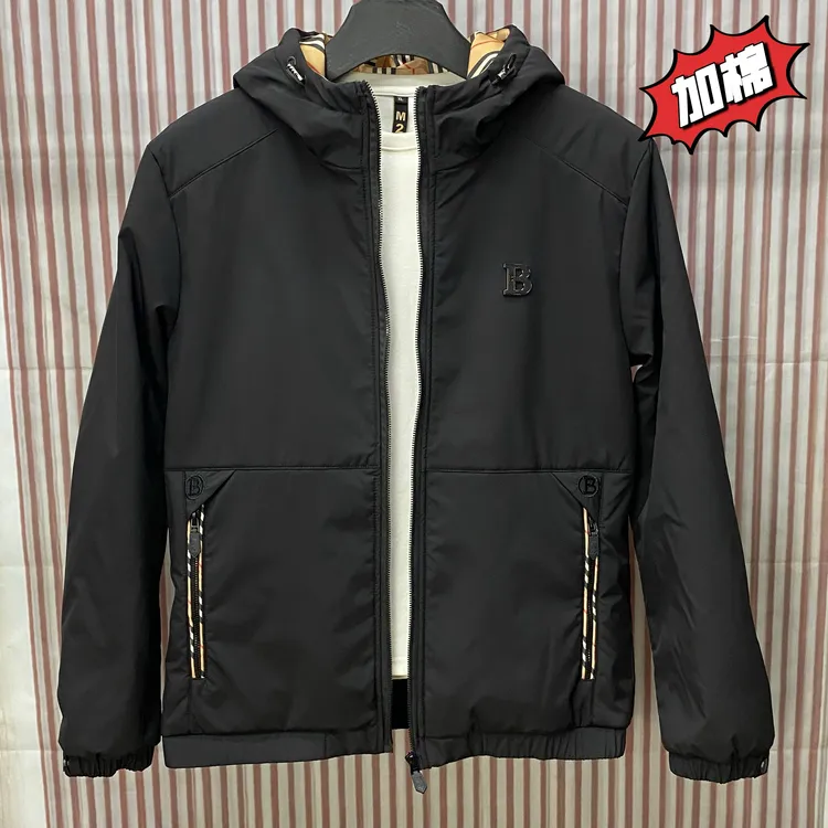 男士冬季连帽欧货薄棉夹克2025新款时尚潮流百搭简约气质青年外套