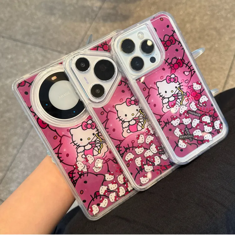 GGBond发光天使kt流沙滑片适用iPhone16苹果15promax防摔14手机壳