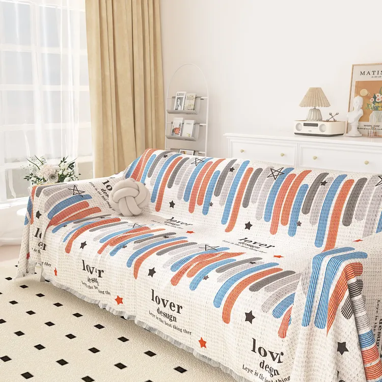 华夫格沙发垫简约防滑防猫抓四季通用全盖式沙发巾沙发垫