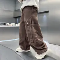 男童一体绒裤子秋冬装2025新款儿童加厚痞帅风洋气冬季休闲工装裤