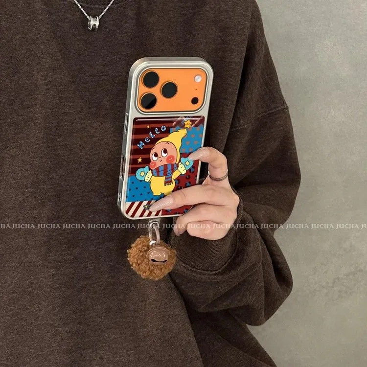 适用蓝棕格星星人苹果air手机壳高颜值颜控iphone16pro设计感15散