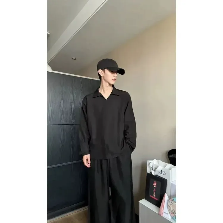 老钱风套装亚麻长袖衬衫男士夏季防晒衬衣慵懒风松弛感裤子两件套
