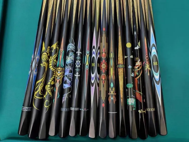 英迪安台球器材大店掌御球杆图案通体小头杆台球杆台球球杆手工