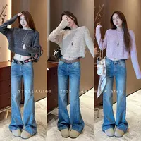 SG / 杨依姗 AW版型巨好 经典复古水洗直筒微喇牛仔裤K-20252032