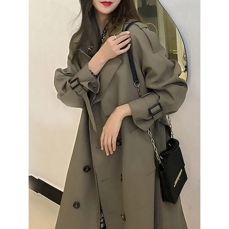 风衣外套女2025春秋新款小个子韩系中长款高级感女大衣chic英伦风