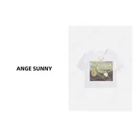 ANGE SUNNY【宋茜同款 链条印花T恤】乌托邦画圆领百搭上衣
