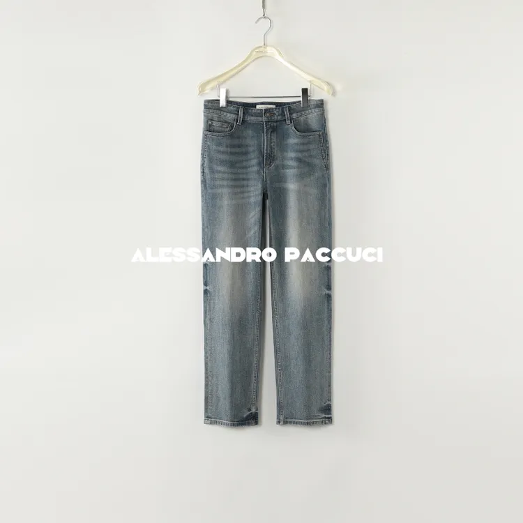 AP洛哥51007NK【复古集市】棉质微弹蓝色时尚百搭休闲牛仔长裤