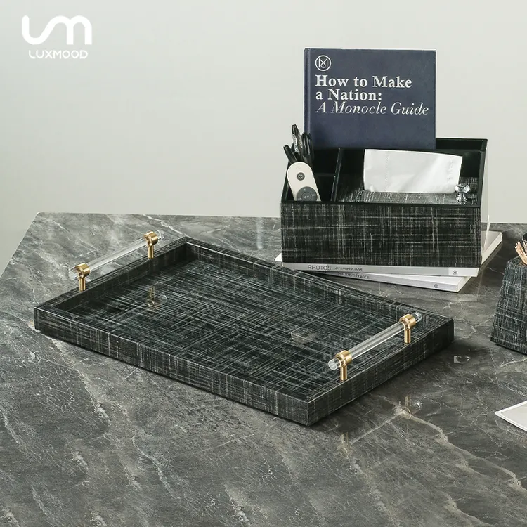 LUXMOOD勒慕北欧轻奢简约钢琴烤漆木质家居托盘桌面摆件乔迁礼物