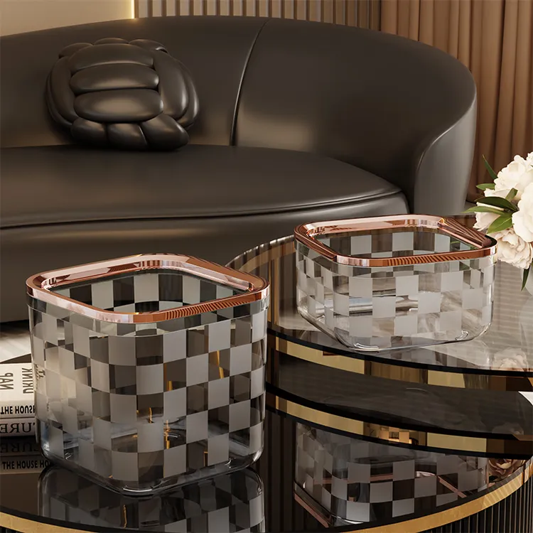 桌面垃圾桶高颜值厨房台面餐桌车载茶几桌上轻奢高档迷你小垃圾盒