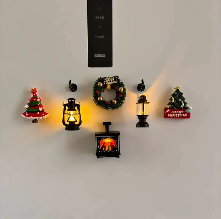 圣诞节圣诞树冰箱贴磁贴创意可爱氛围装饰留言帖入户门贴立体卡通