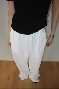 KIOKWANG//男女同款 风衣面感松紧腰百搭直筒宽松阔腿裤