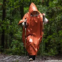 【原始人保温雨衣】户外登山防寒雨衣反光急救毯铝箔锡纸生存救生毯