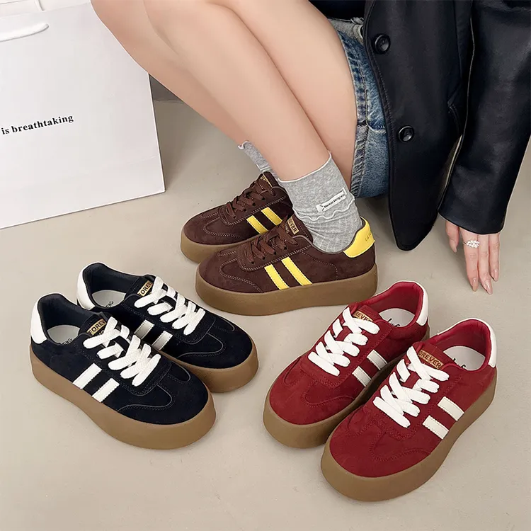 真皮德训鞋女款四季款新款百搭休闲板鞋单鞋女M009