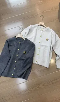 小孟~简约百搭刺绣米奇针织毛衣开衫