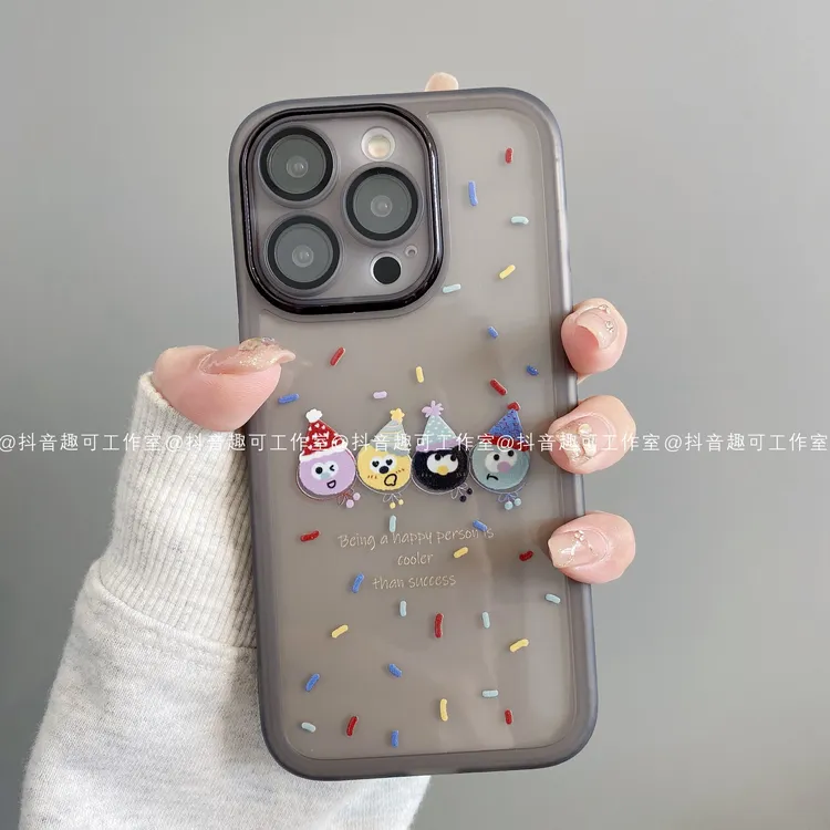 金属镜框适用iphone16promax苹果15/14/13/12华为小米手机壳煤球