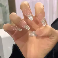 中长款纯手工穿戴甲美甲贴片显白锆石猫眼款夏季高级感新款美甲