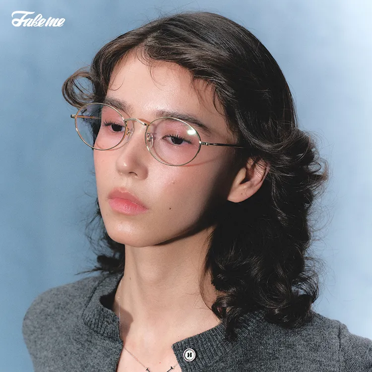 Fakeme（达人专属）超轻纯钛素颜镜通勤可配近视眼镜小玫瑰 B33T
