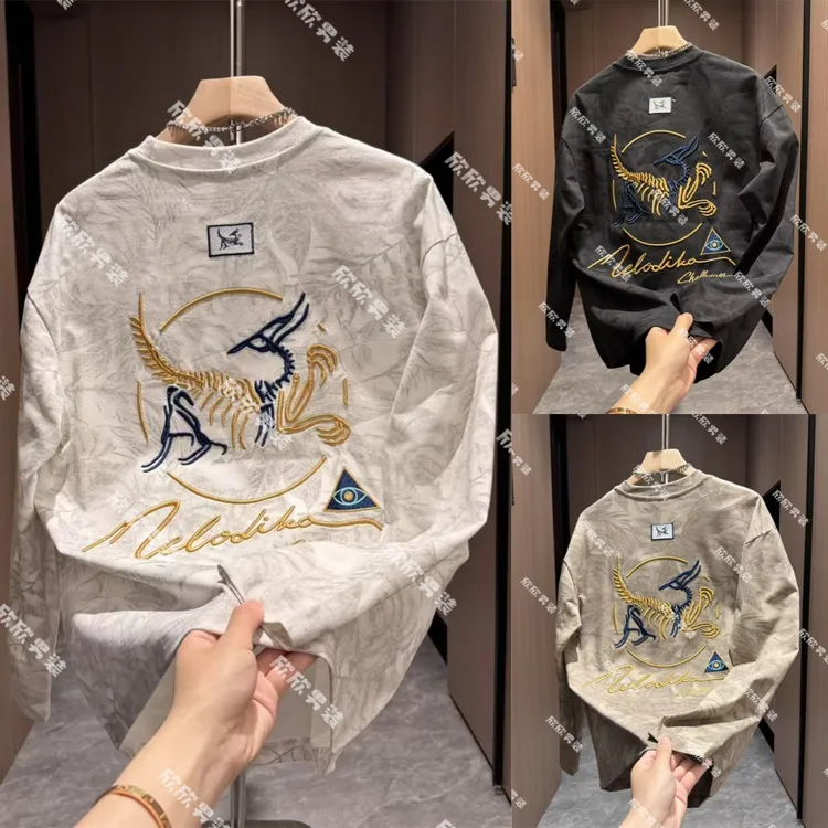潮牌立体刺绣痞帅时尚男士休闲卫衣